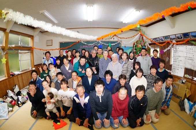 2014年のクリスマスダイビングの集合写真