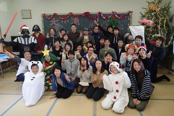 2017年のクリスマスダイビングの集合写真